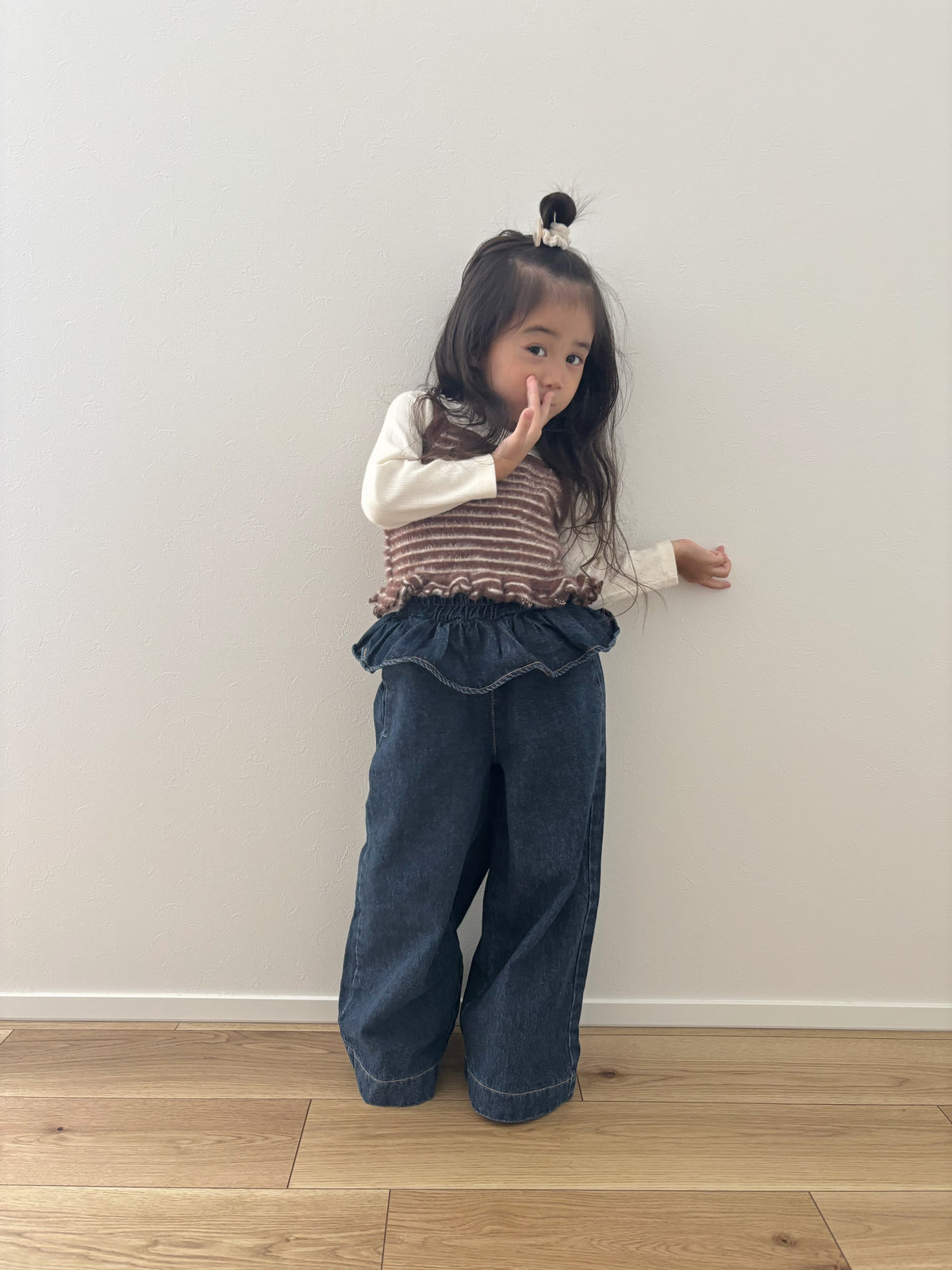 【即納】Frill Waist Denim