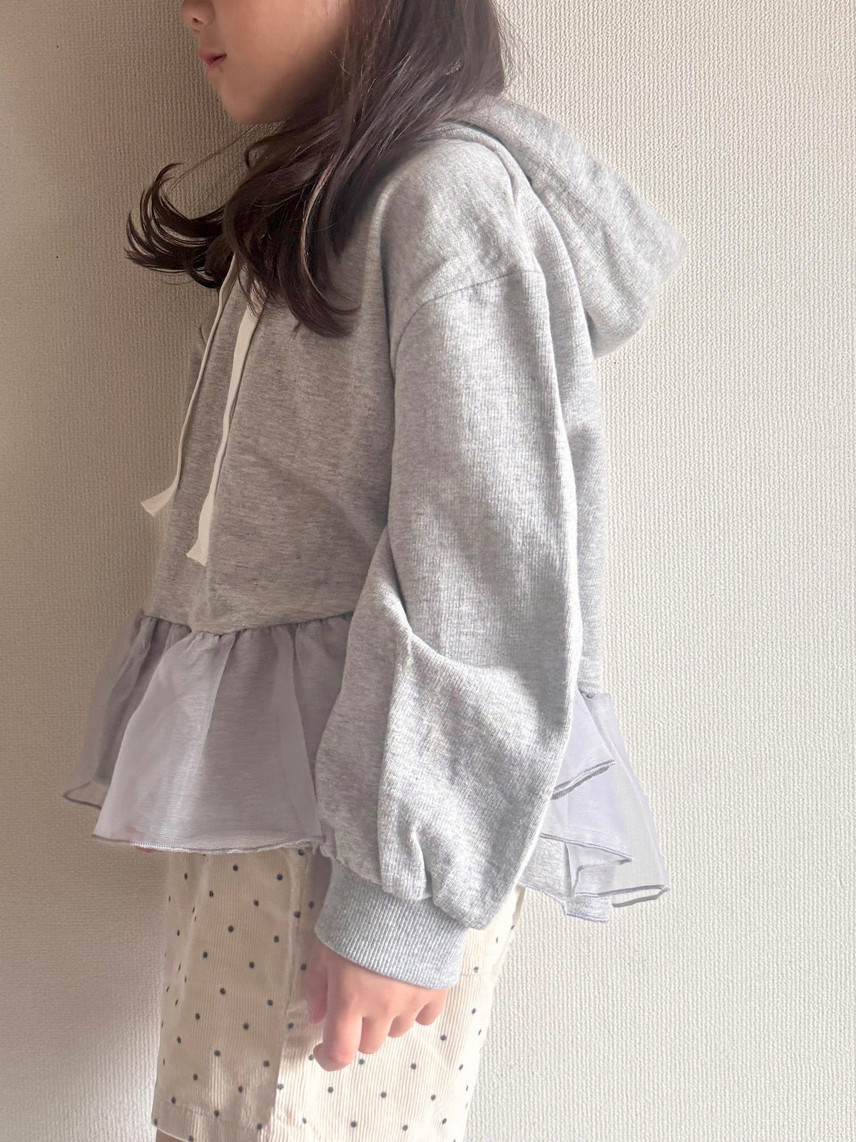 【即納】Ribbon Tulle Hoodie