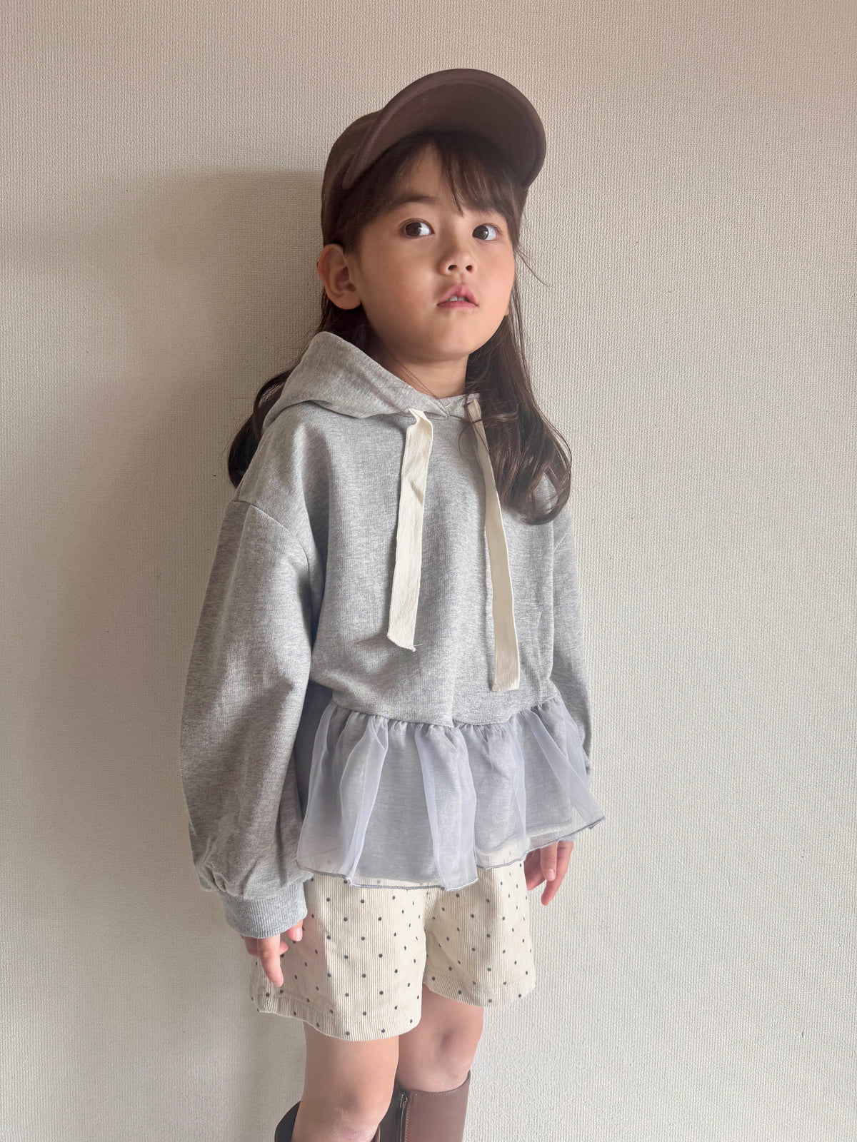 【即納】Ribbon Tulle Hoodie