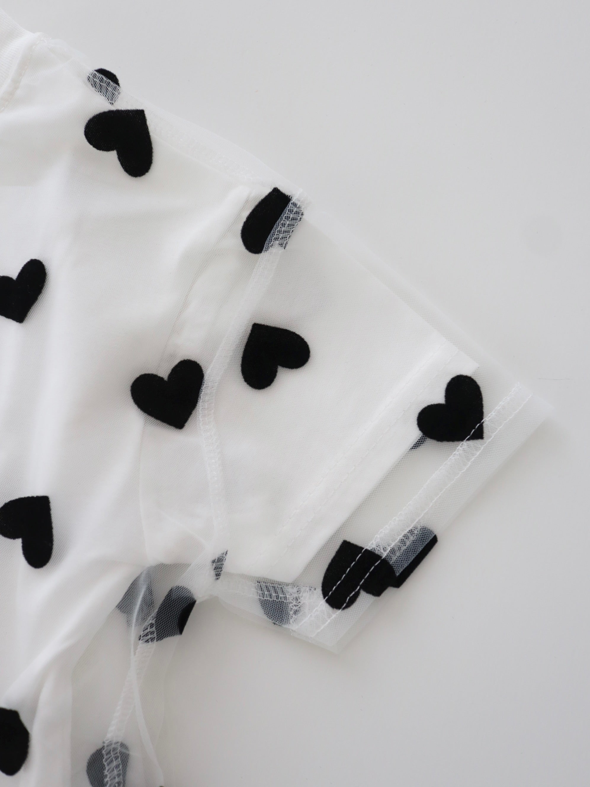 【即納】Heart tulle tee