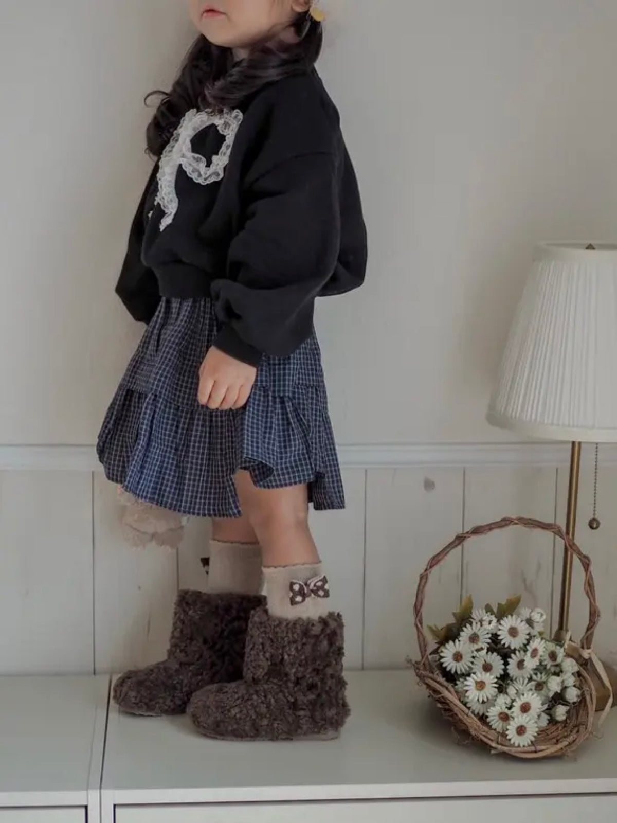 【即納】Clara Check Midi Skirt