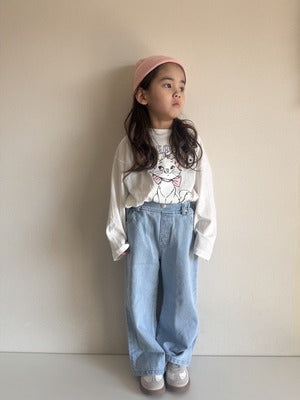 【即納】 Blue Love Wide Jeans