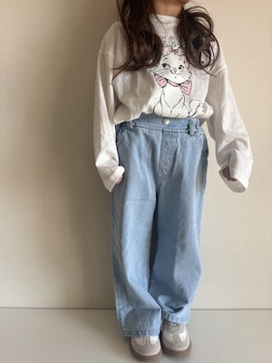 【即納】 Blue Love Wide Jeans