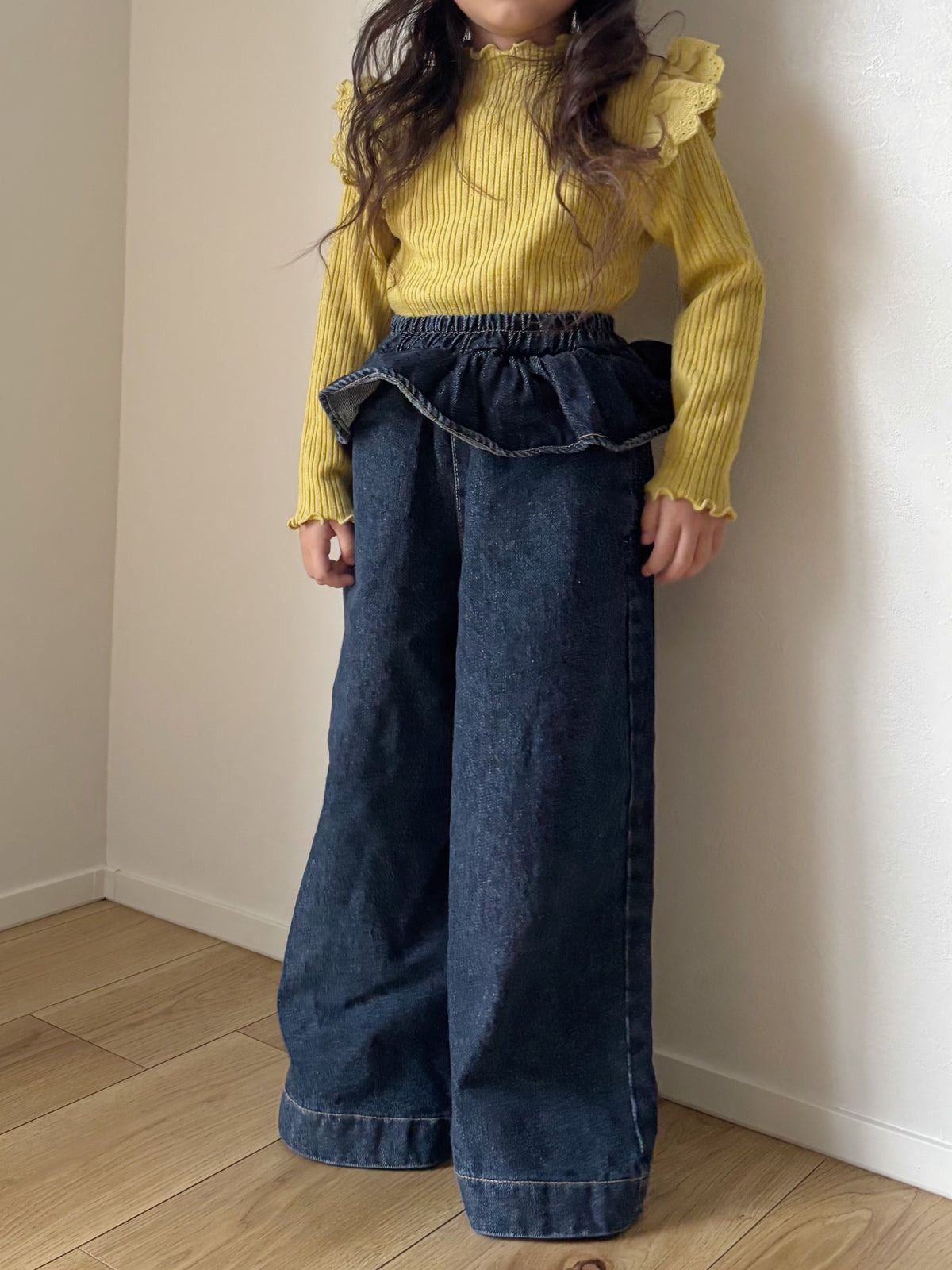 【即納】Frill Waist Denim