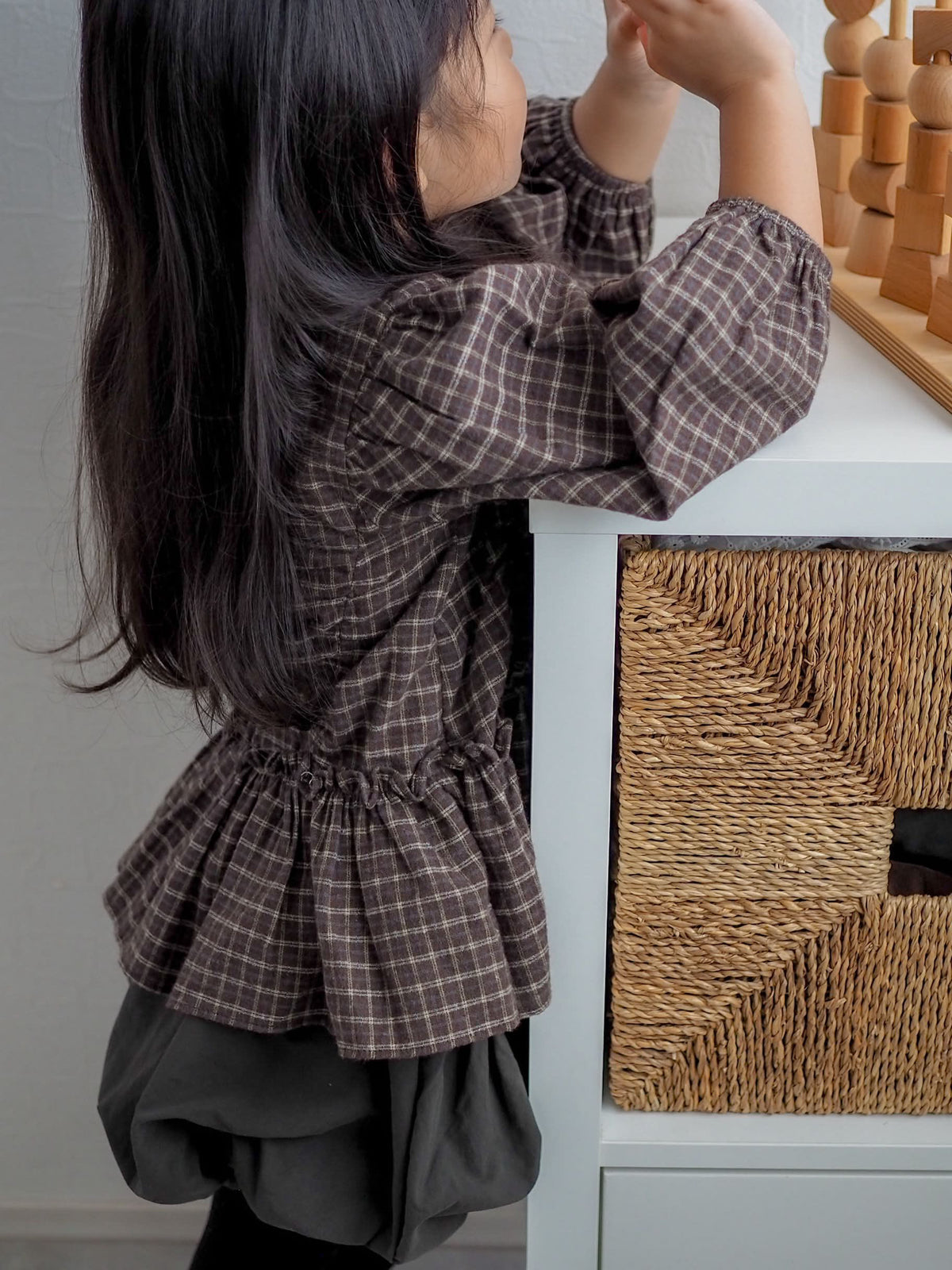【即納】Brownie Check Blouse