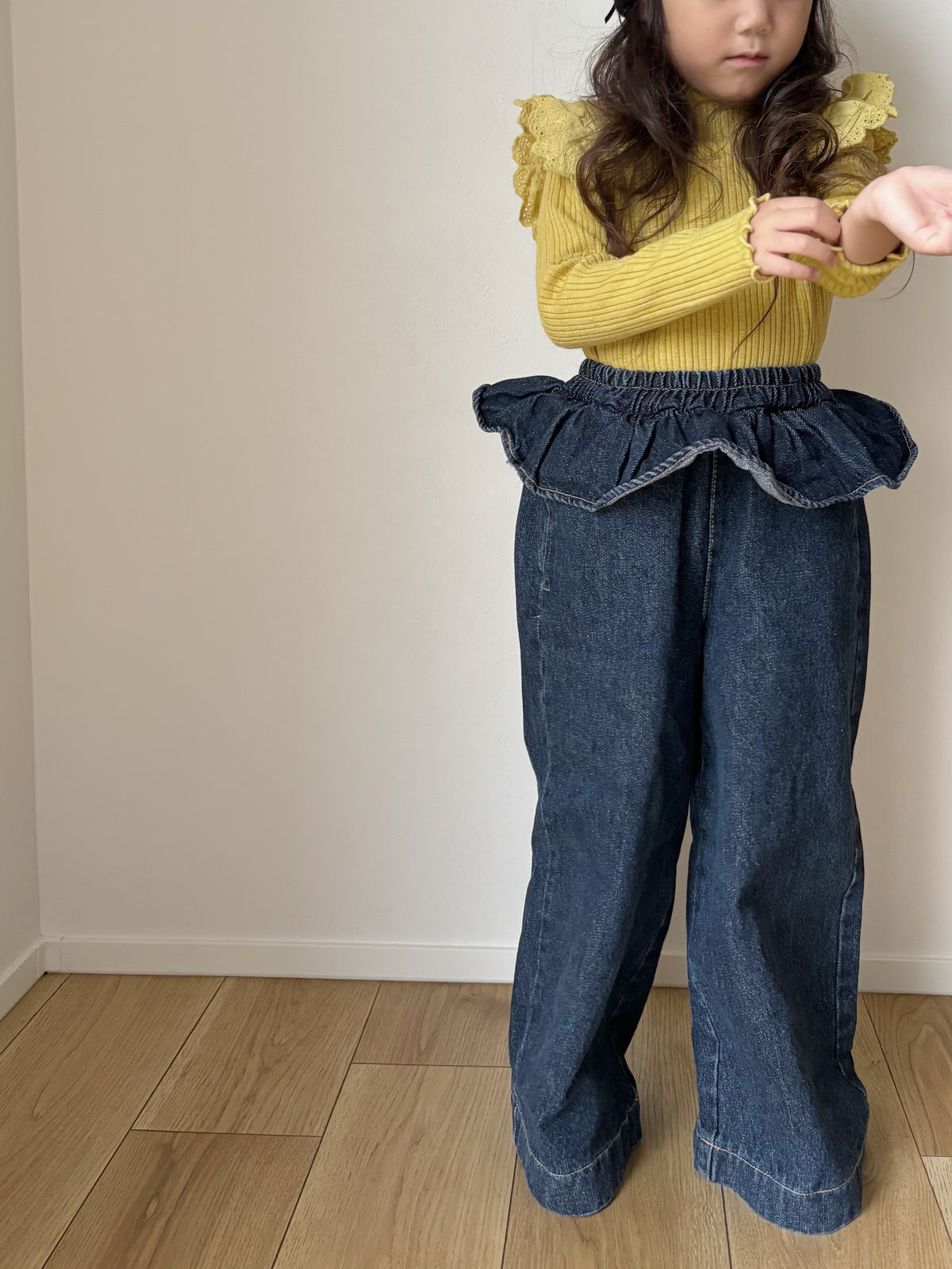 【即納】Frill Waist Denim