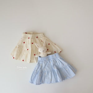 【即納】 heart embroidery skirt