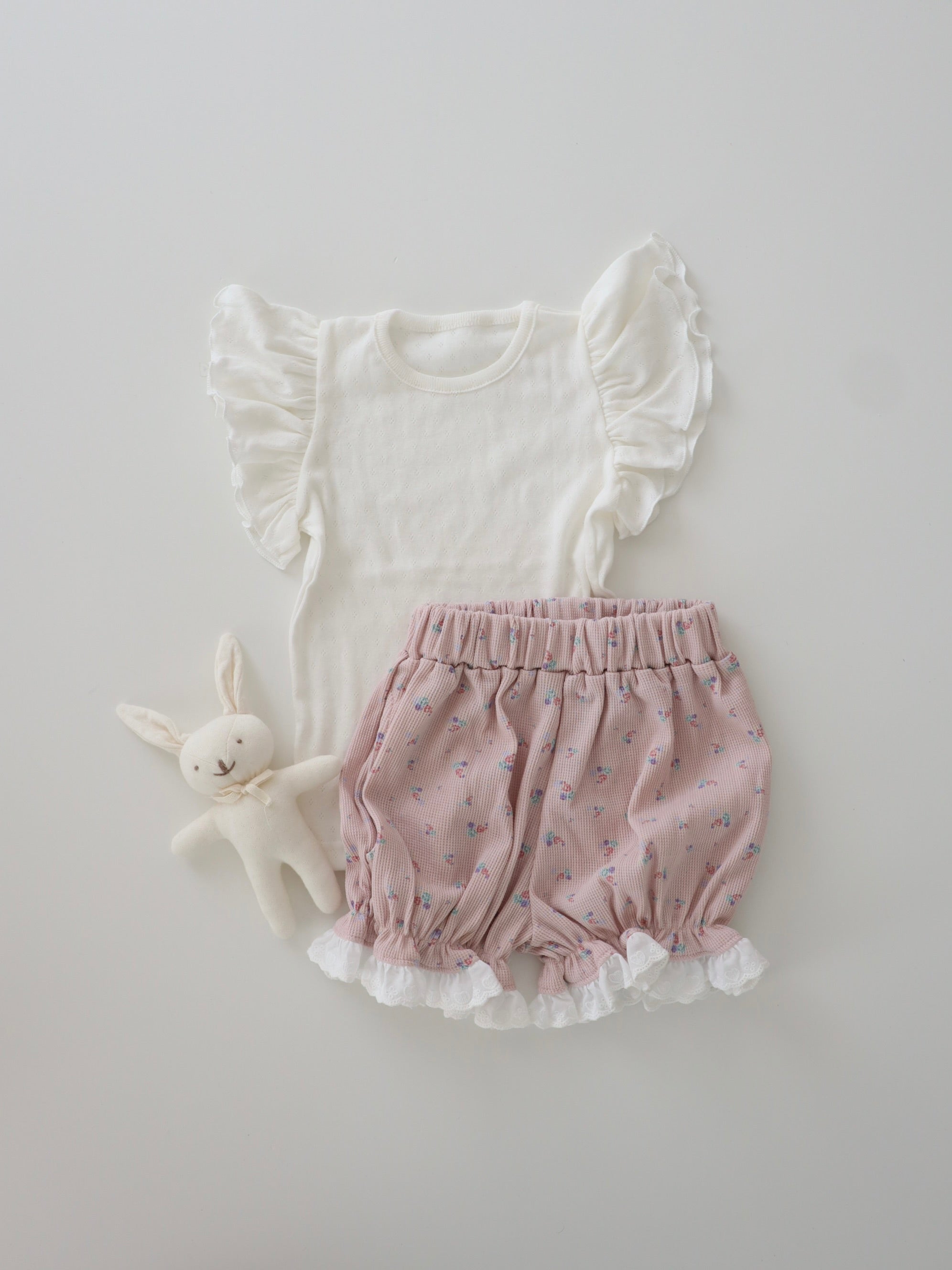 【即納】Waffle flower pants