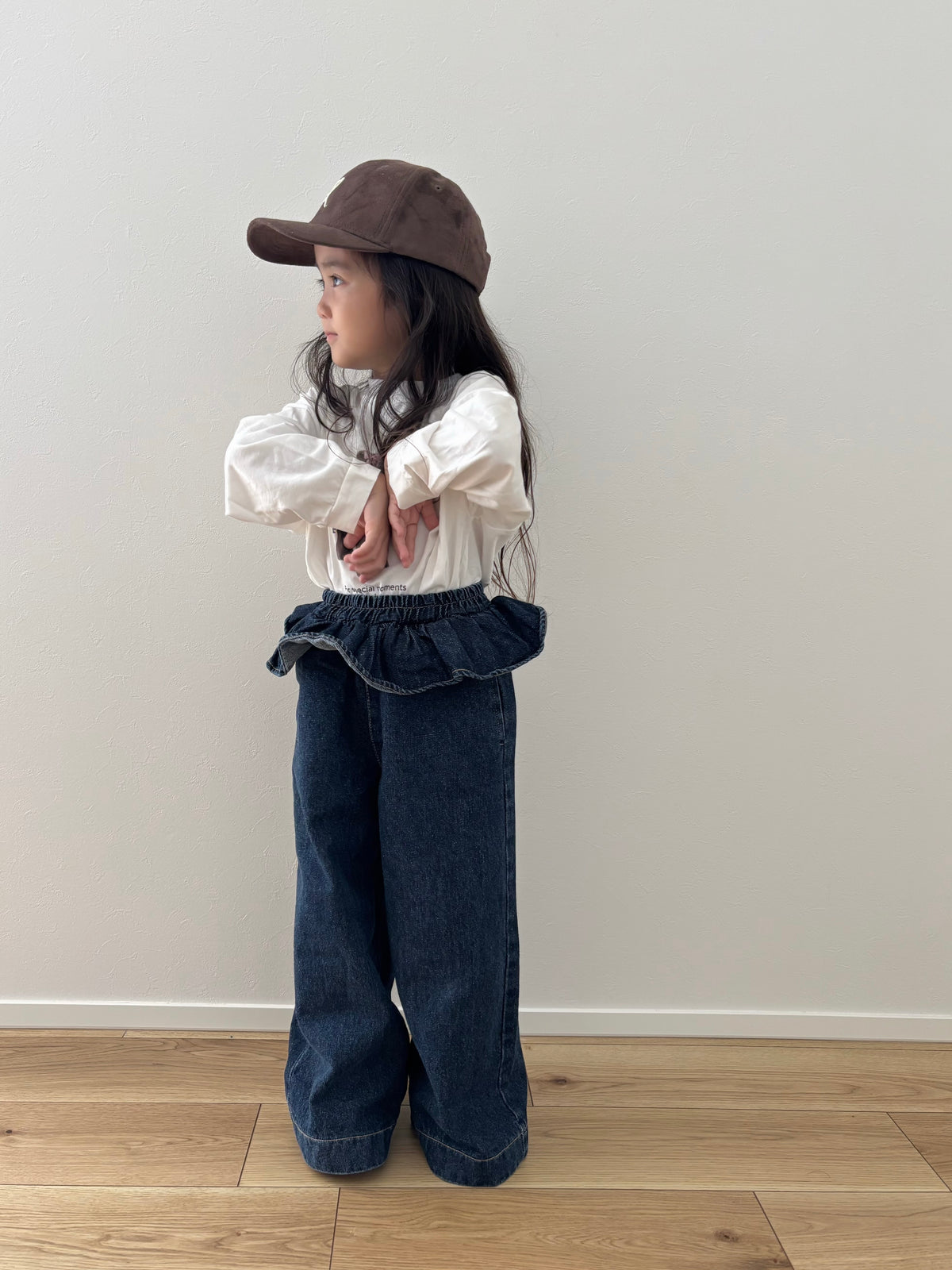 【即納】Frill Waist Denim