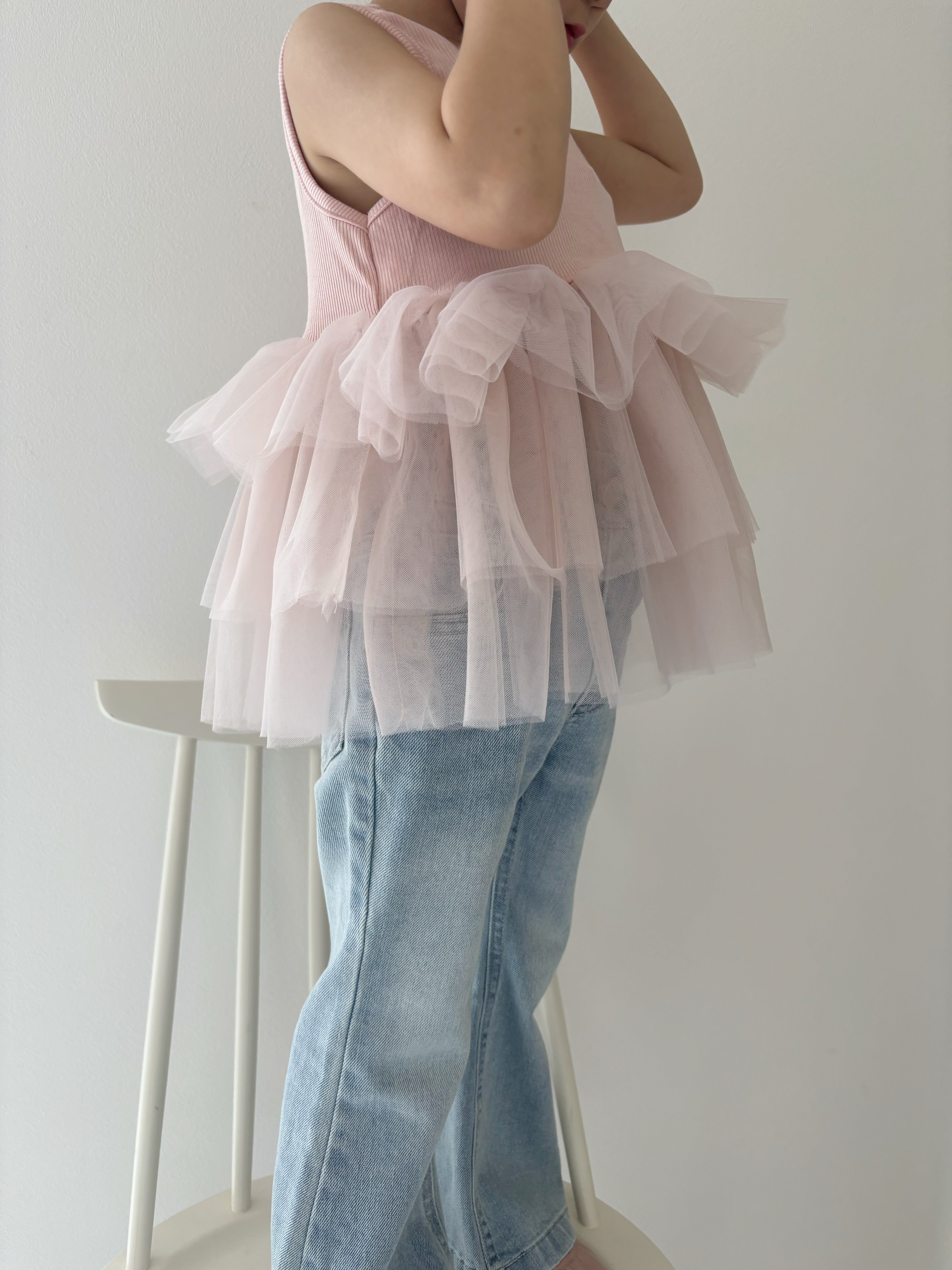 【予約】Baby Pink Tulle Tops