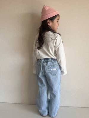 【即納】 Blue Love Wide Jeans