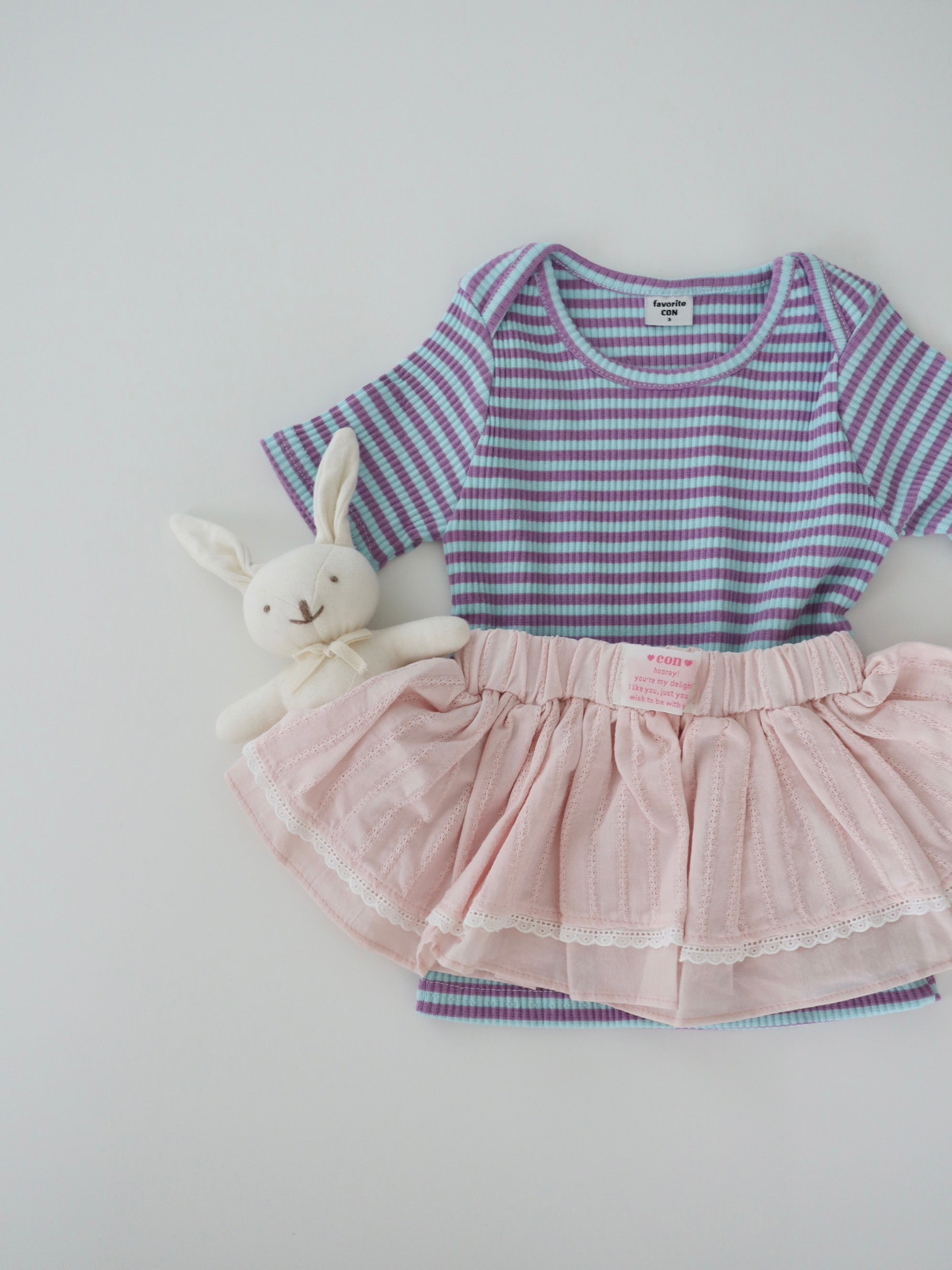【即納】Colorful Rib border Tee