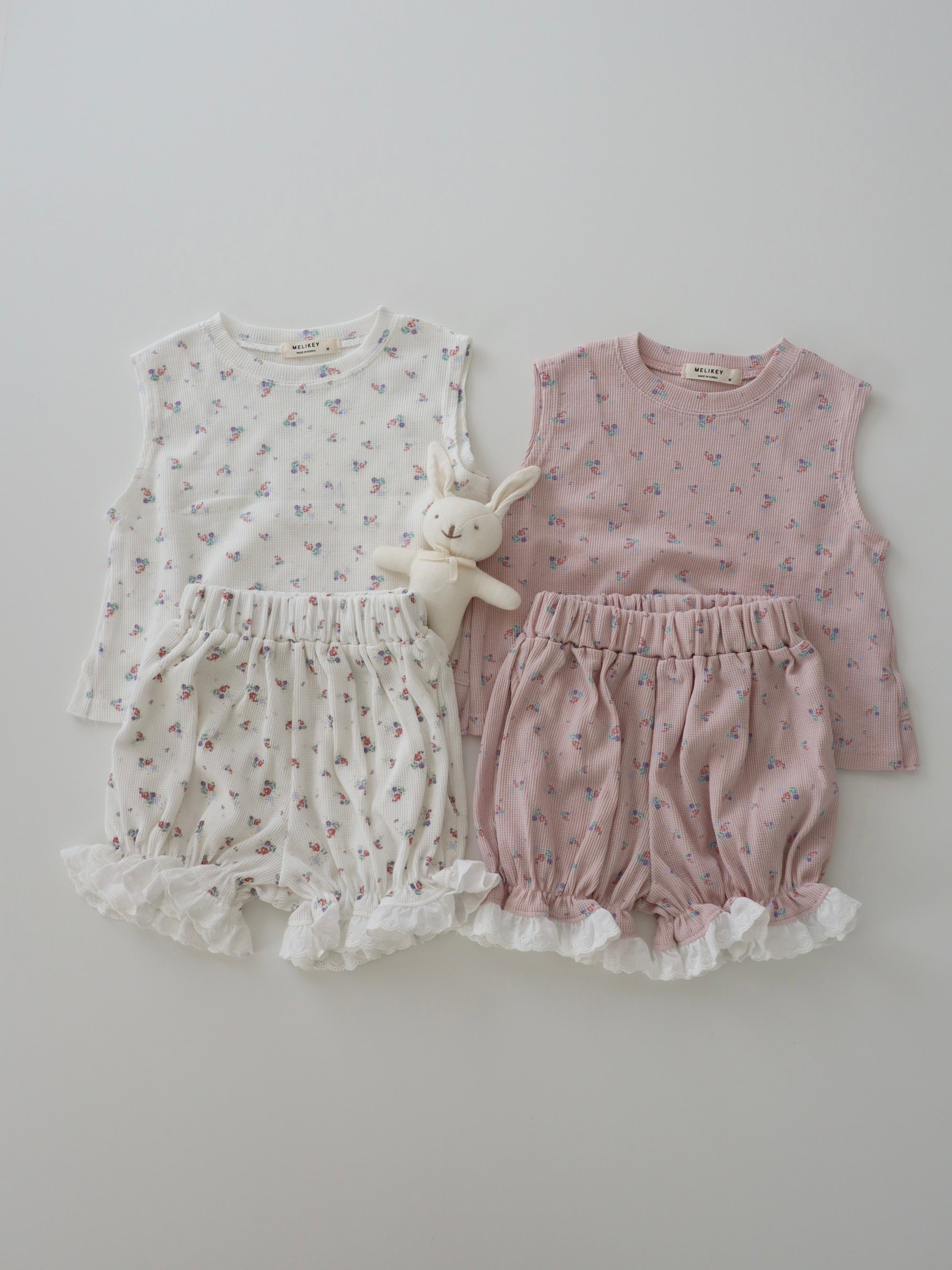 【即納】Waffle flower pants