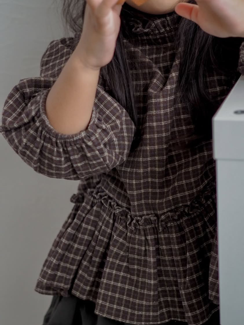 【即納】Brownie Check Blouse