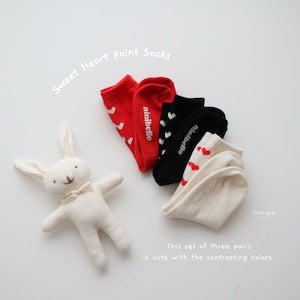 【即納】Sweet Heart Point Socks