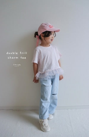 【即納】double frill charm tee