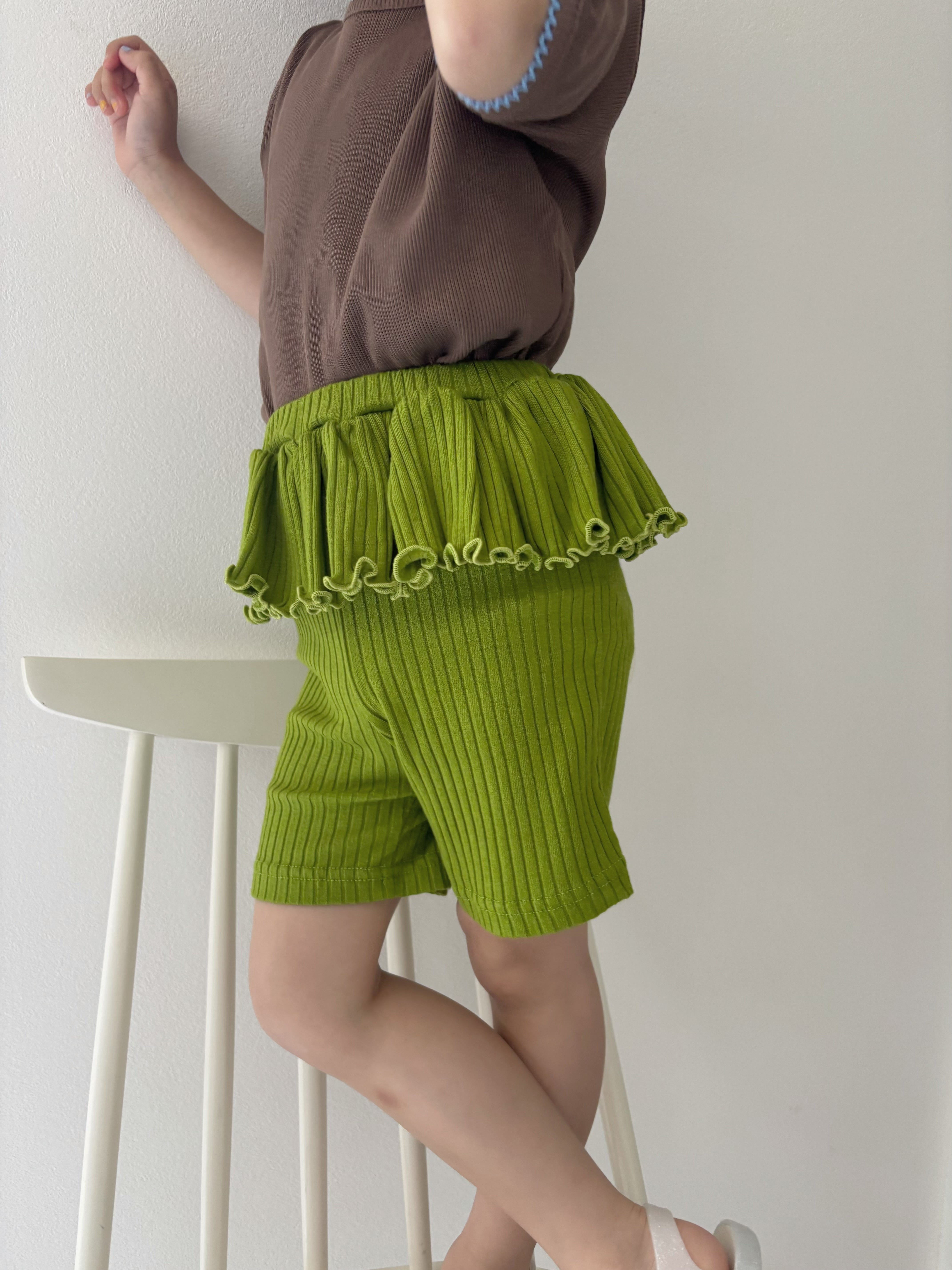 【即納】Frill Rib Leggings