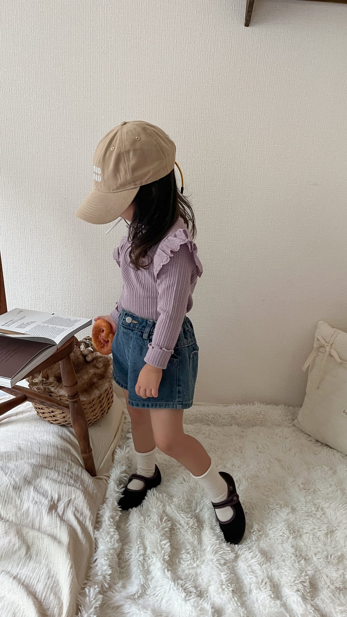 【即納】Petal Frill Rib Tops