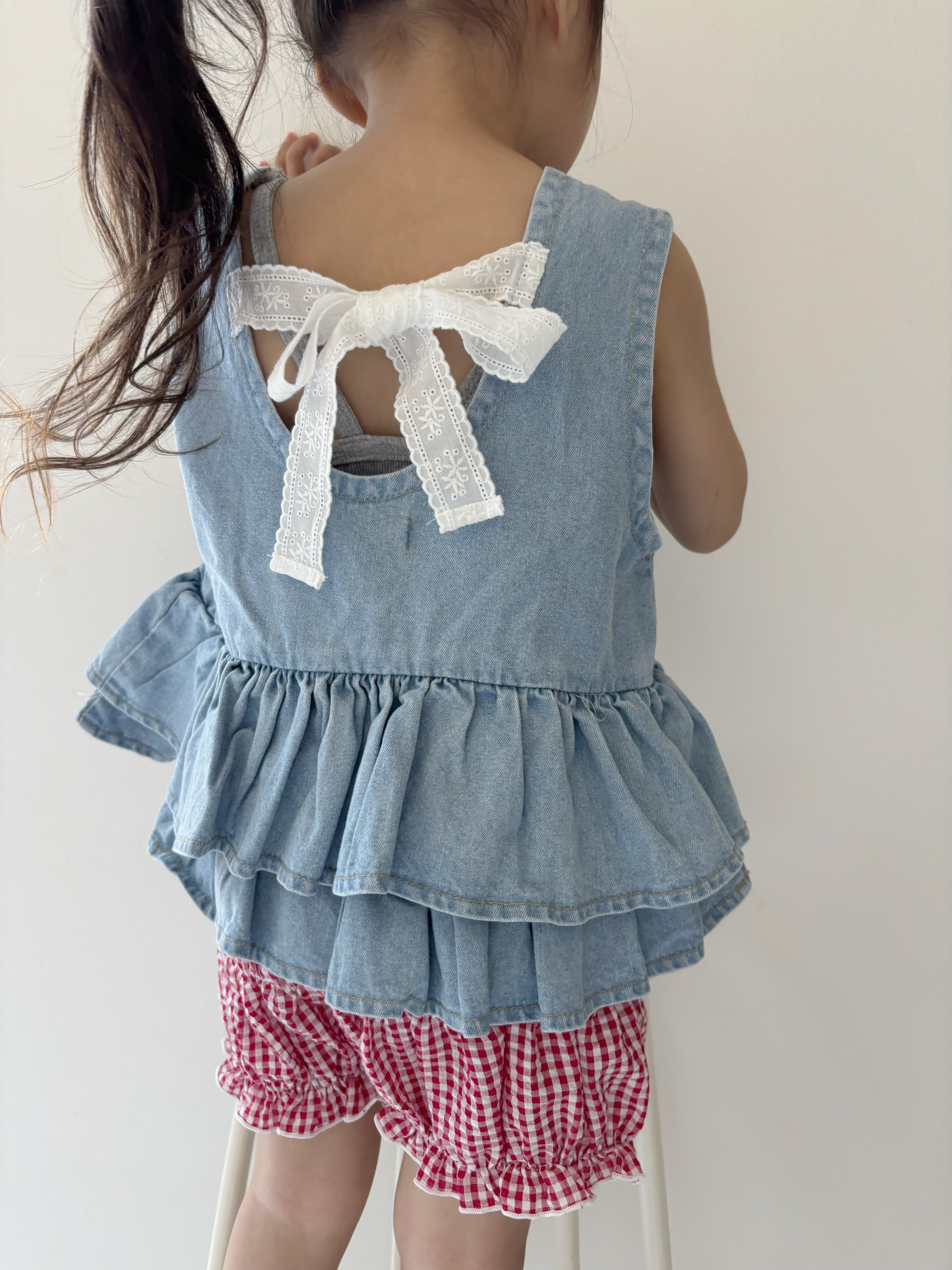 【即納】 Back Ribbon Peplum