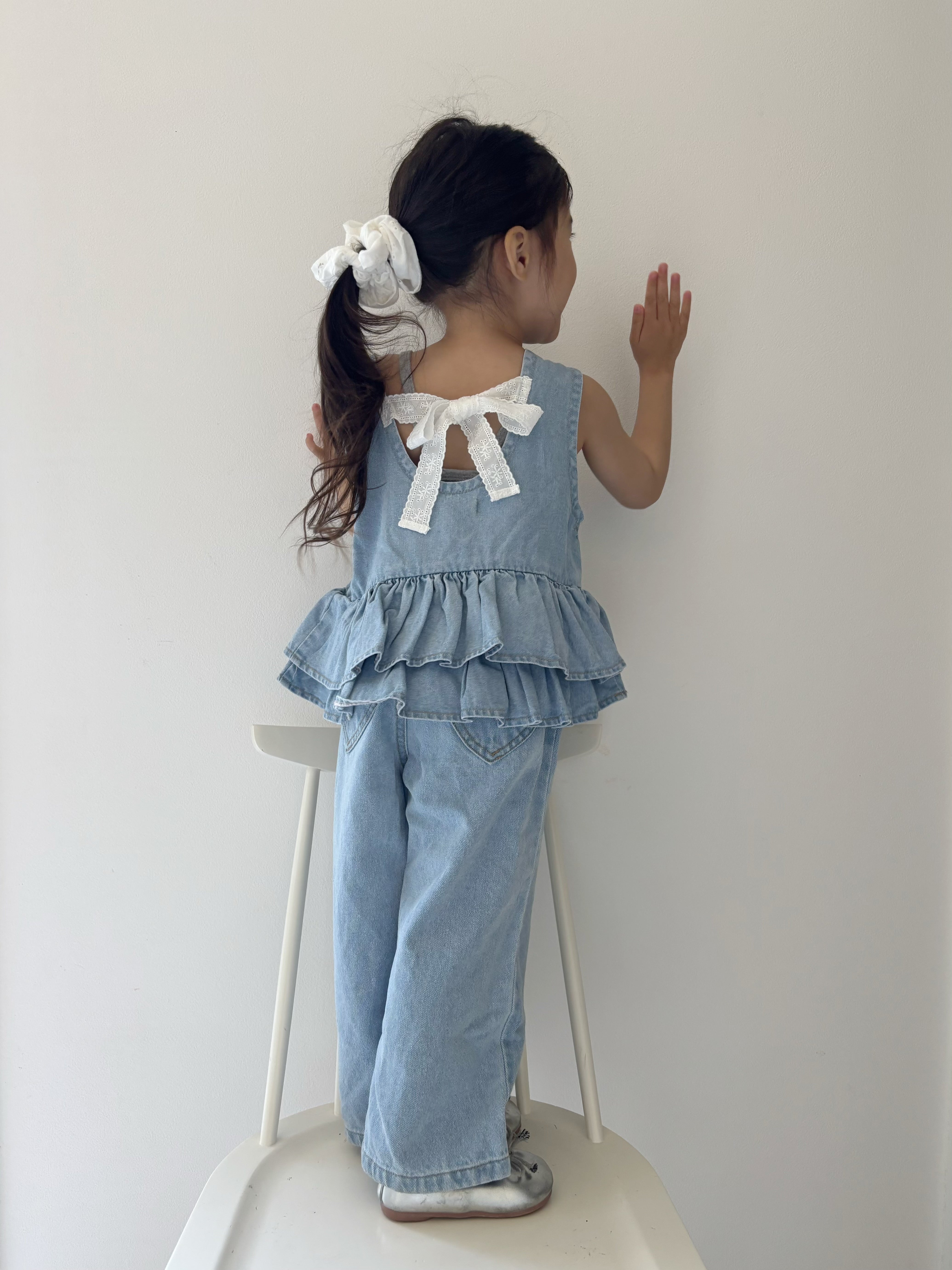 【即納】 Back Ribbon Peplum