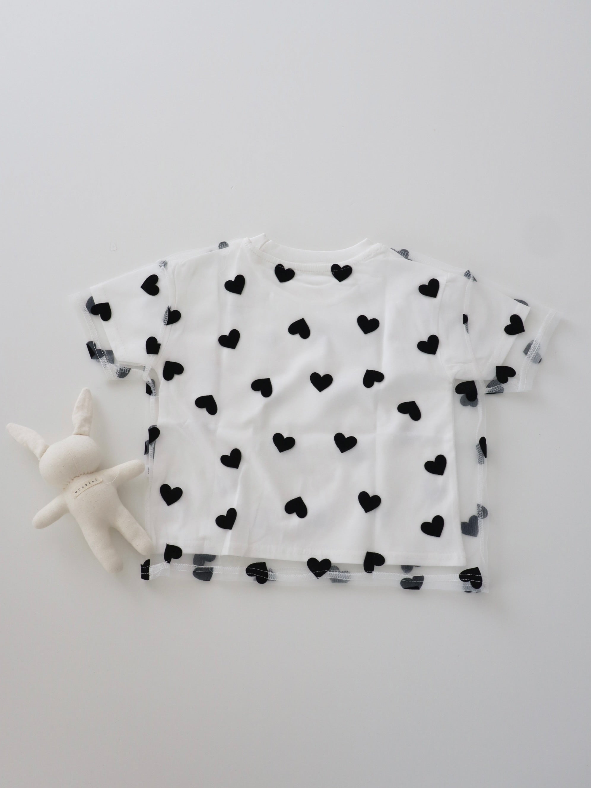 【即納】Heart tulle tee