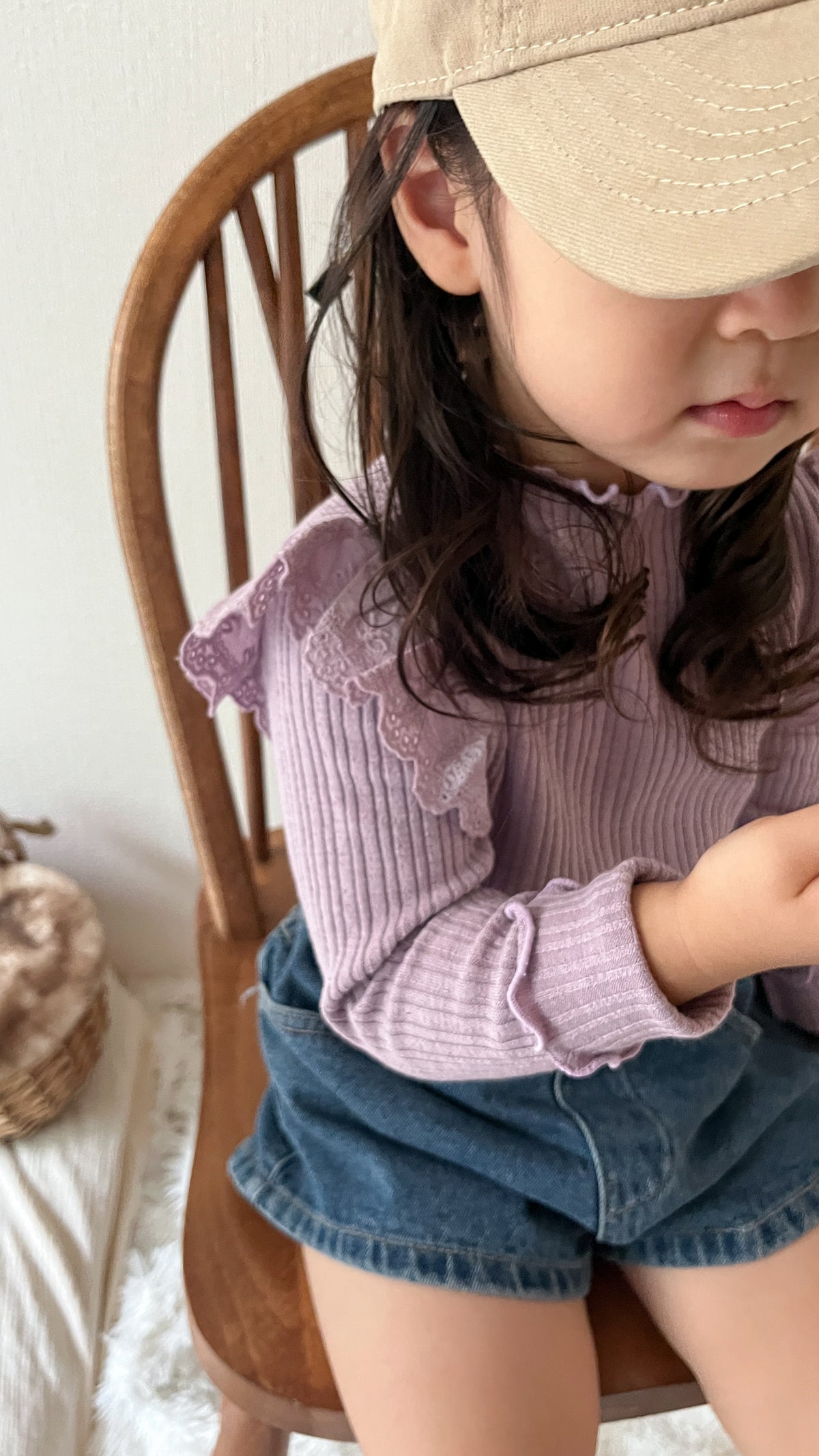 【即納】Petal Frill Rib Tops