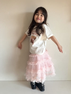 【即納】Pink Tiered Tulle Dress