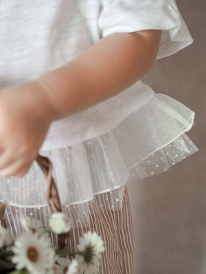 【即納】double frill charm tee