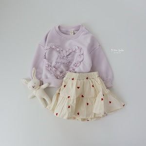 【即納】 heart embroidery skirt