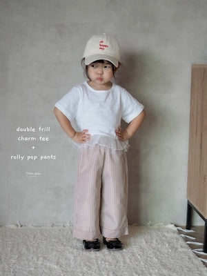 【即納】double frill charm tee