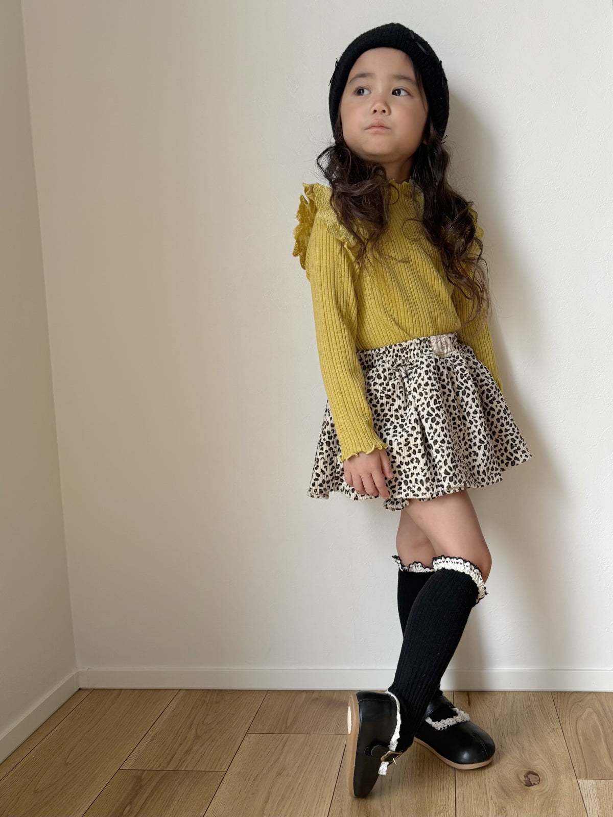 【即納】Petal Frill Rib Tops