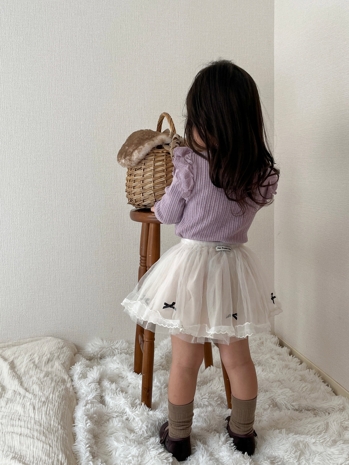 【即納】Petal Frill Rib Tops