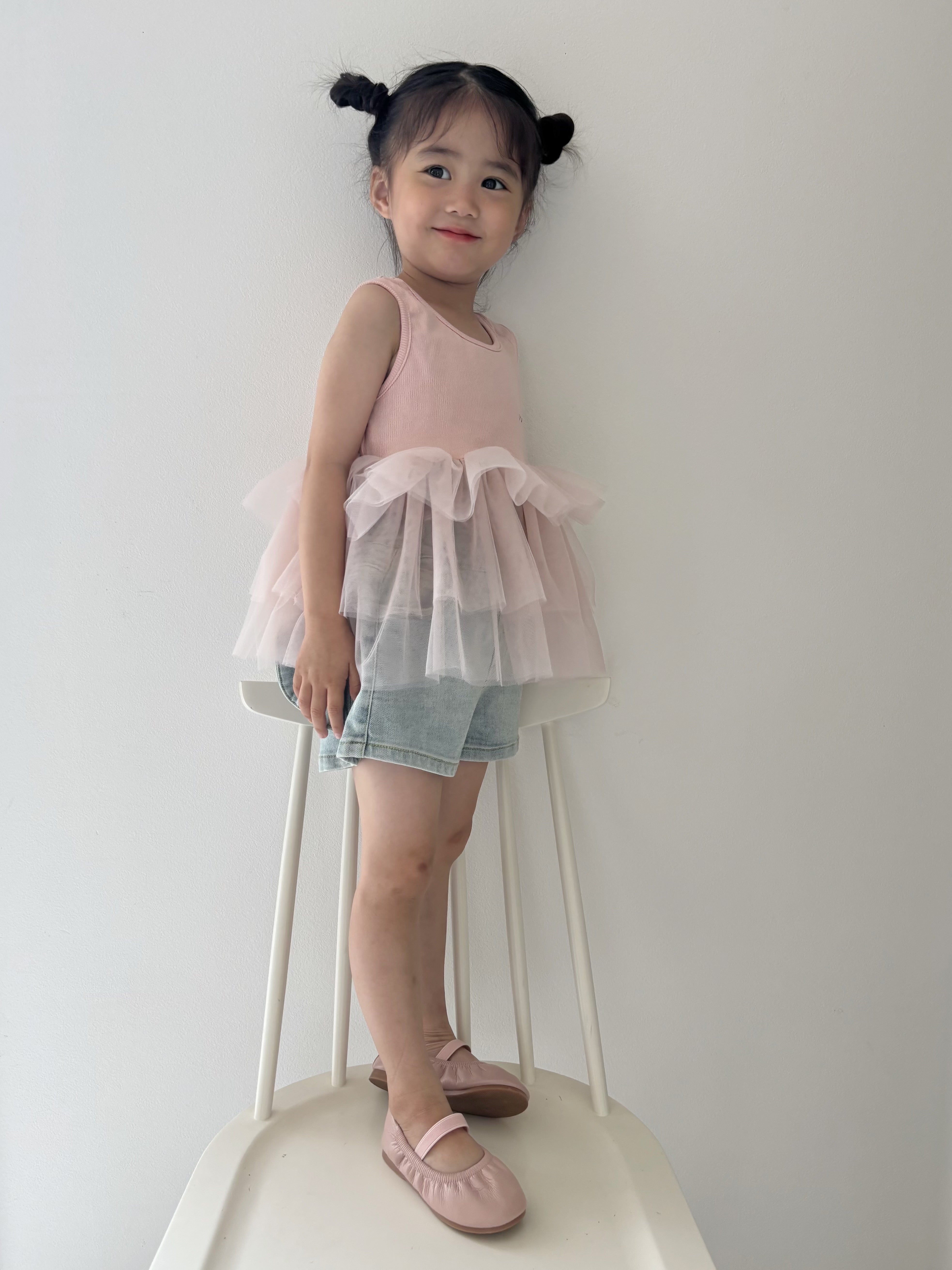 【予約】Baby Pink Tulle Tops