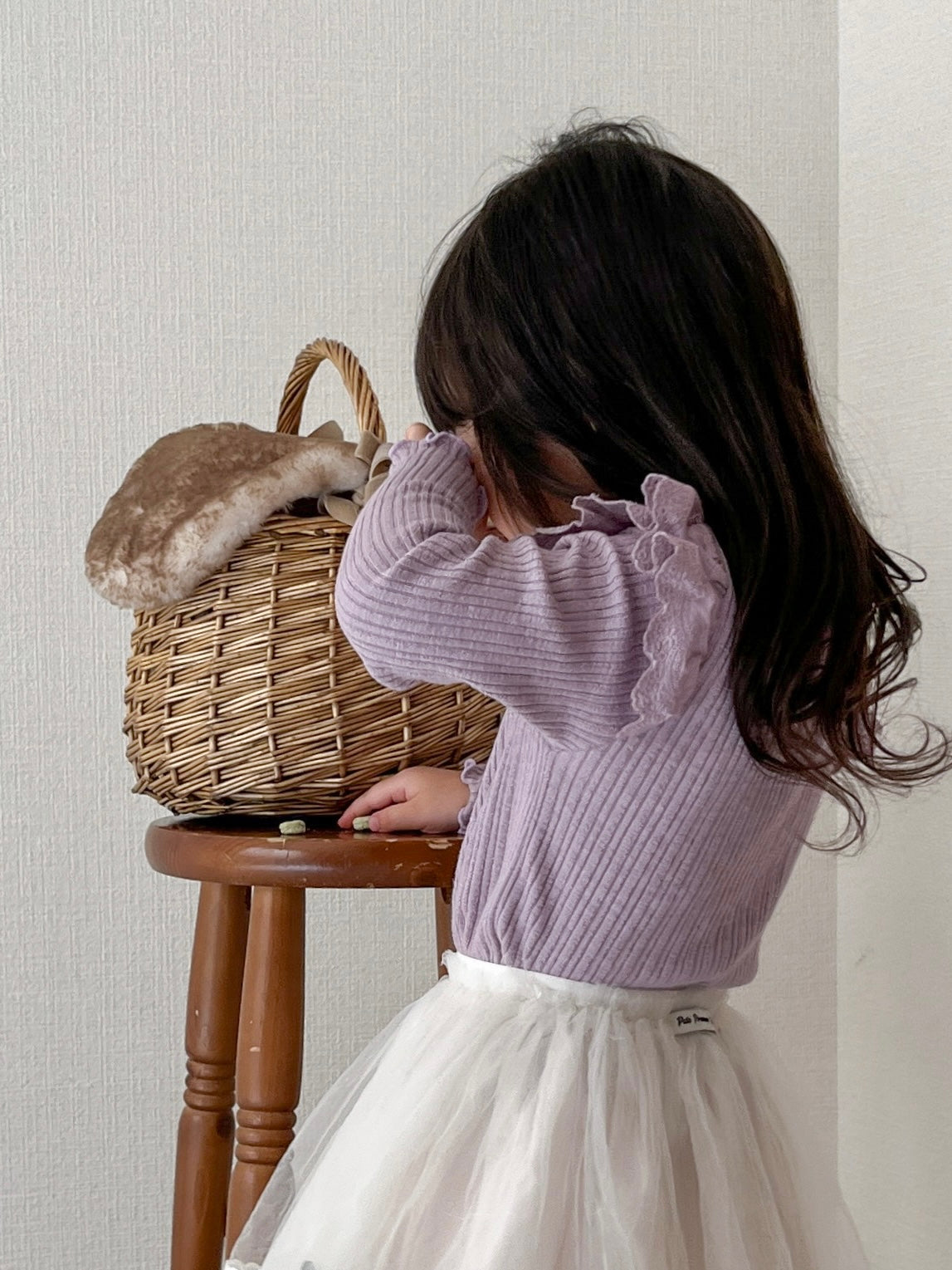 【即納】Petal Frill Rib Tops