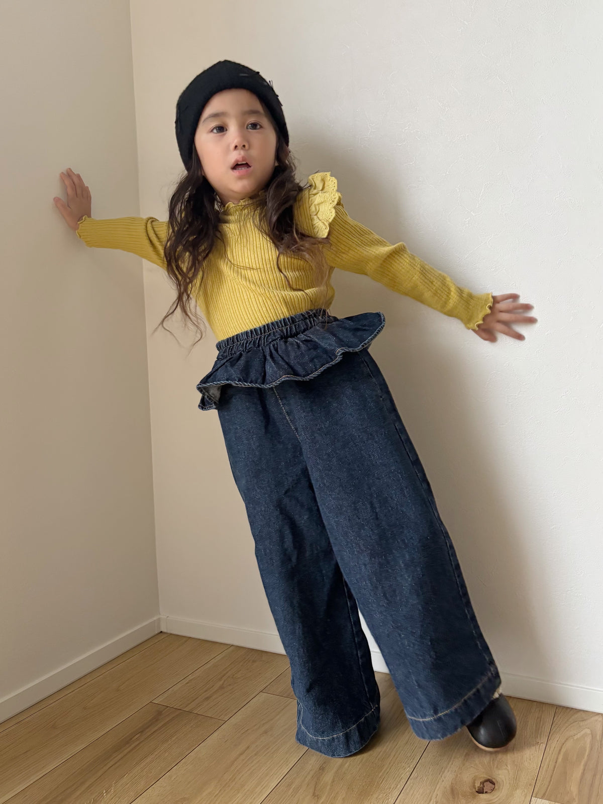 【即納】Frill Waist Denim
