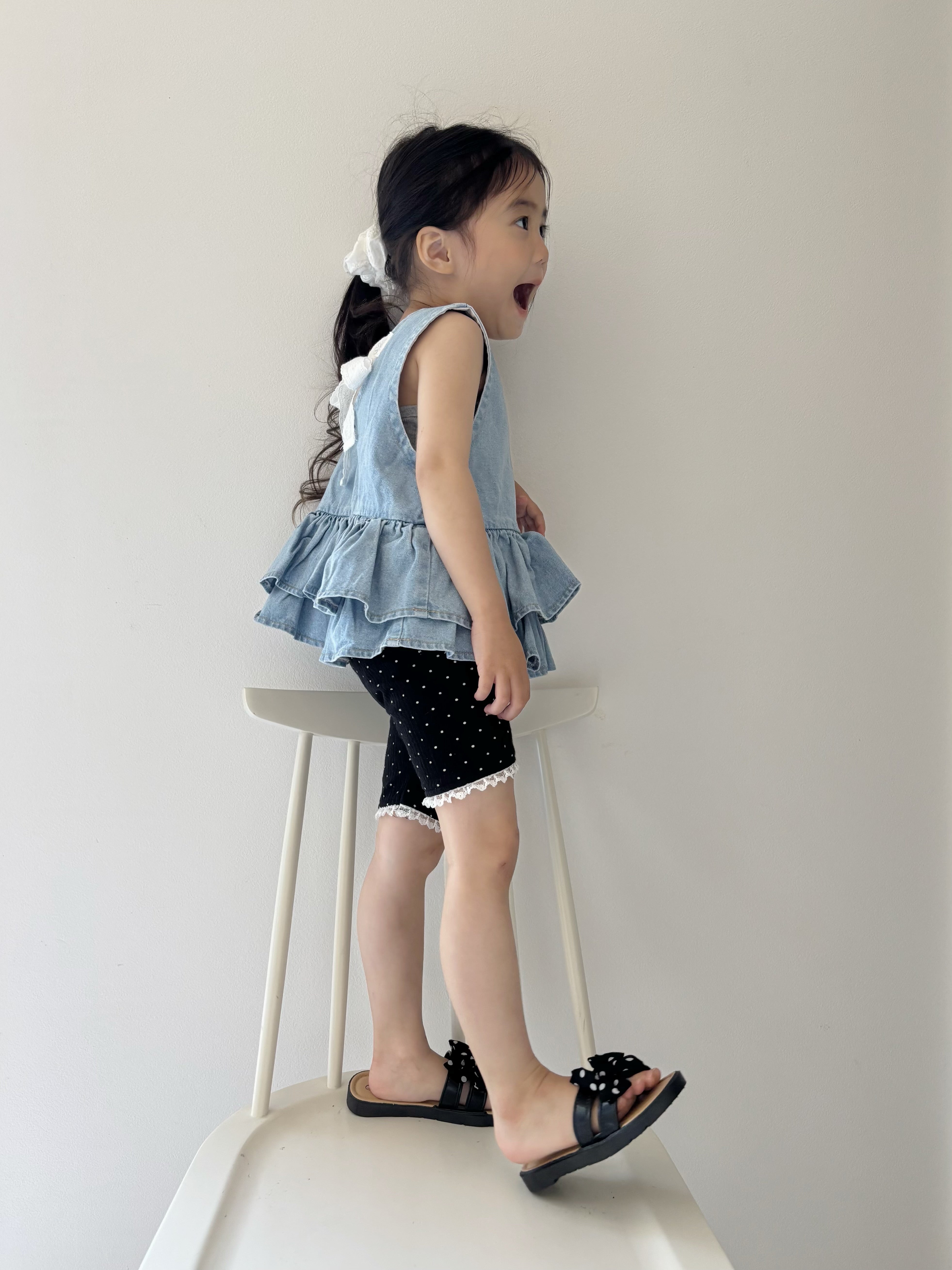 【即納】 Back Ribbon Peplum