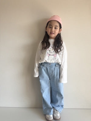 【即納】 Blue Love Wide Jeans