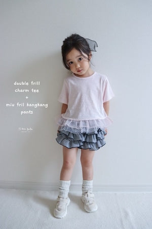 【即納】double frill charm tee