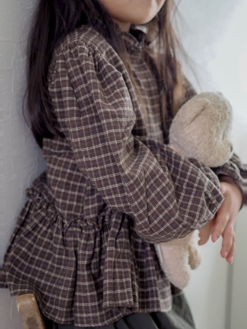【即納】Brownie Check Blouse