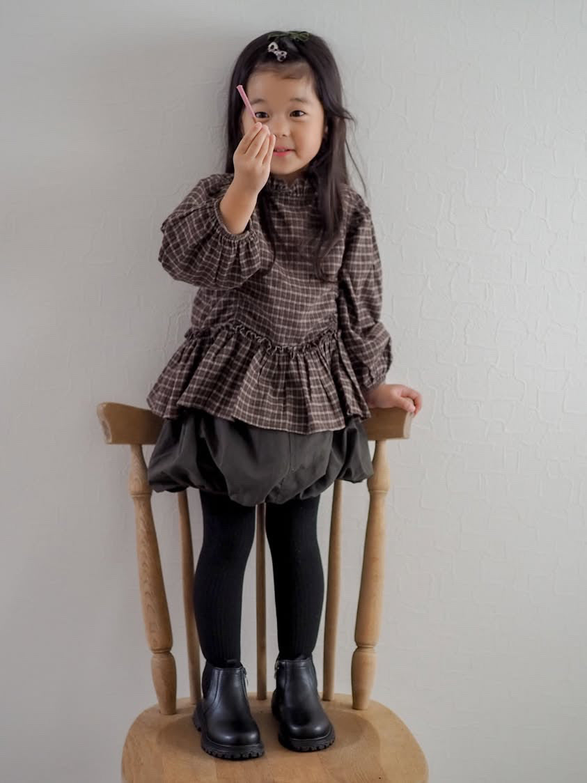 【即納】Brownie Check Blouse