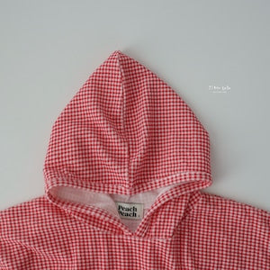 【即納】cherry check cozy wrap