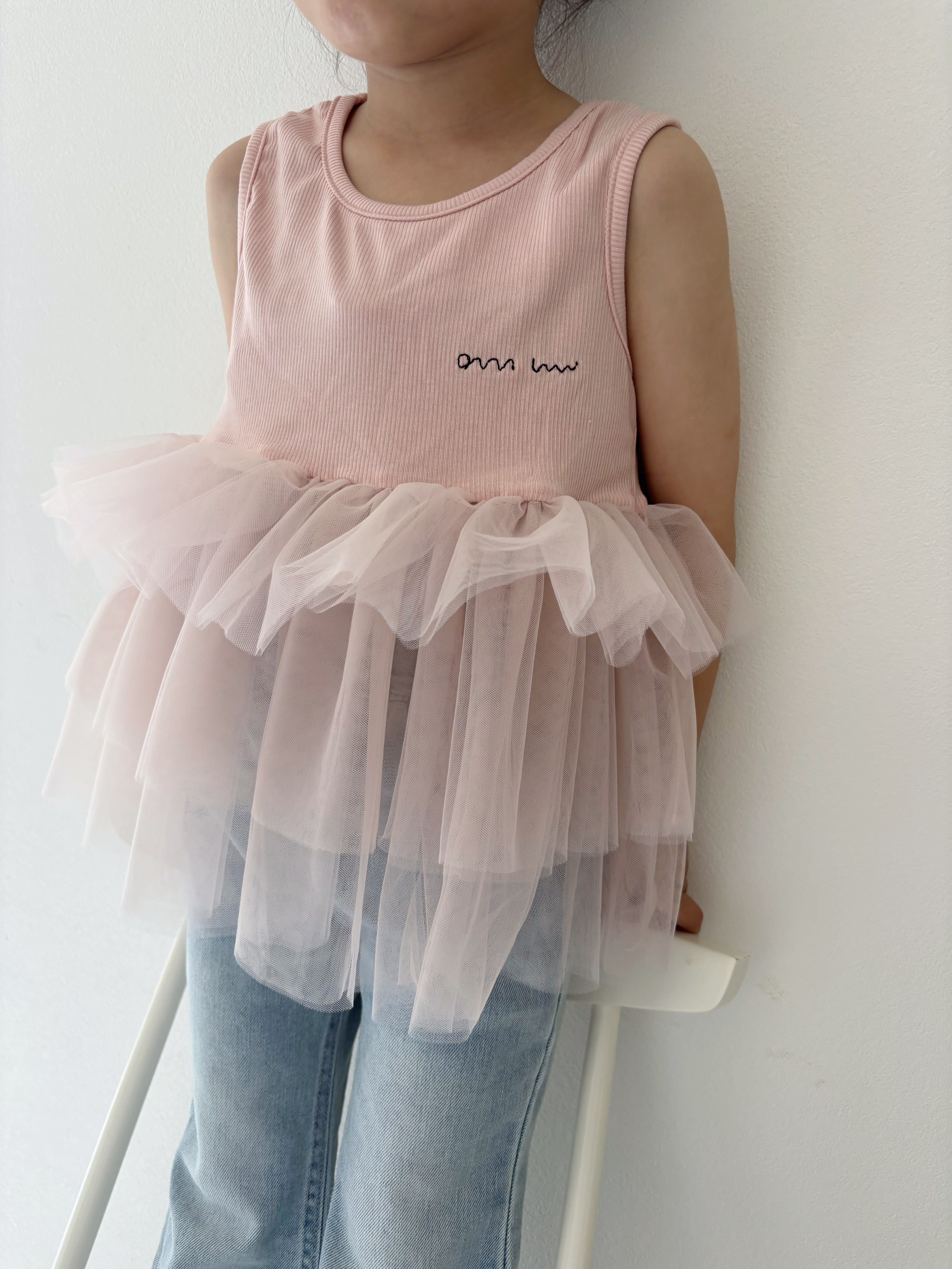 【予約】Baby Pink Tulle Tops