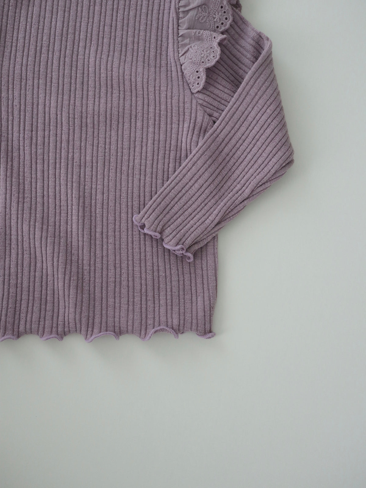 【即納】Petal Frill Rib Tops