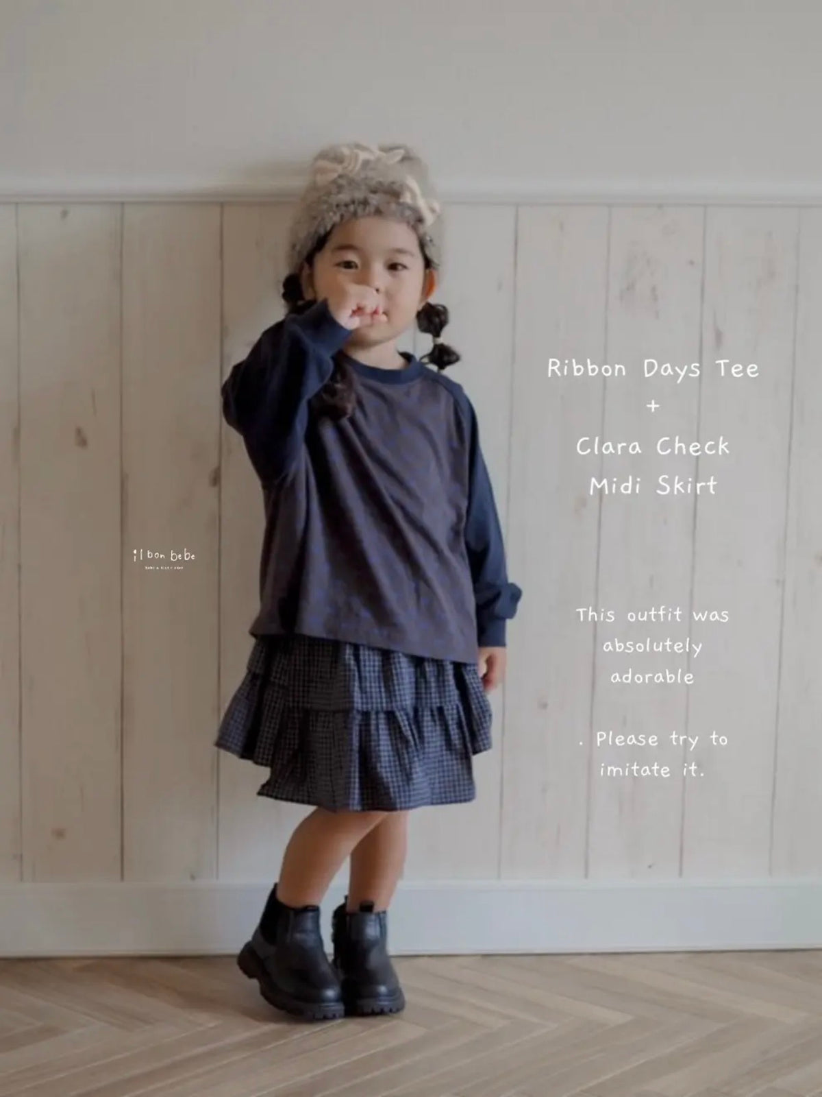 【即納】Clara Check Midi Skirt