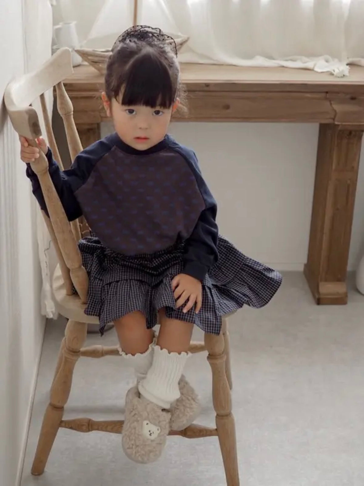 【即納】Clara Check Midi Skirt