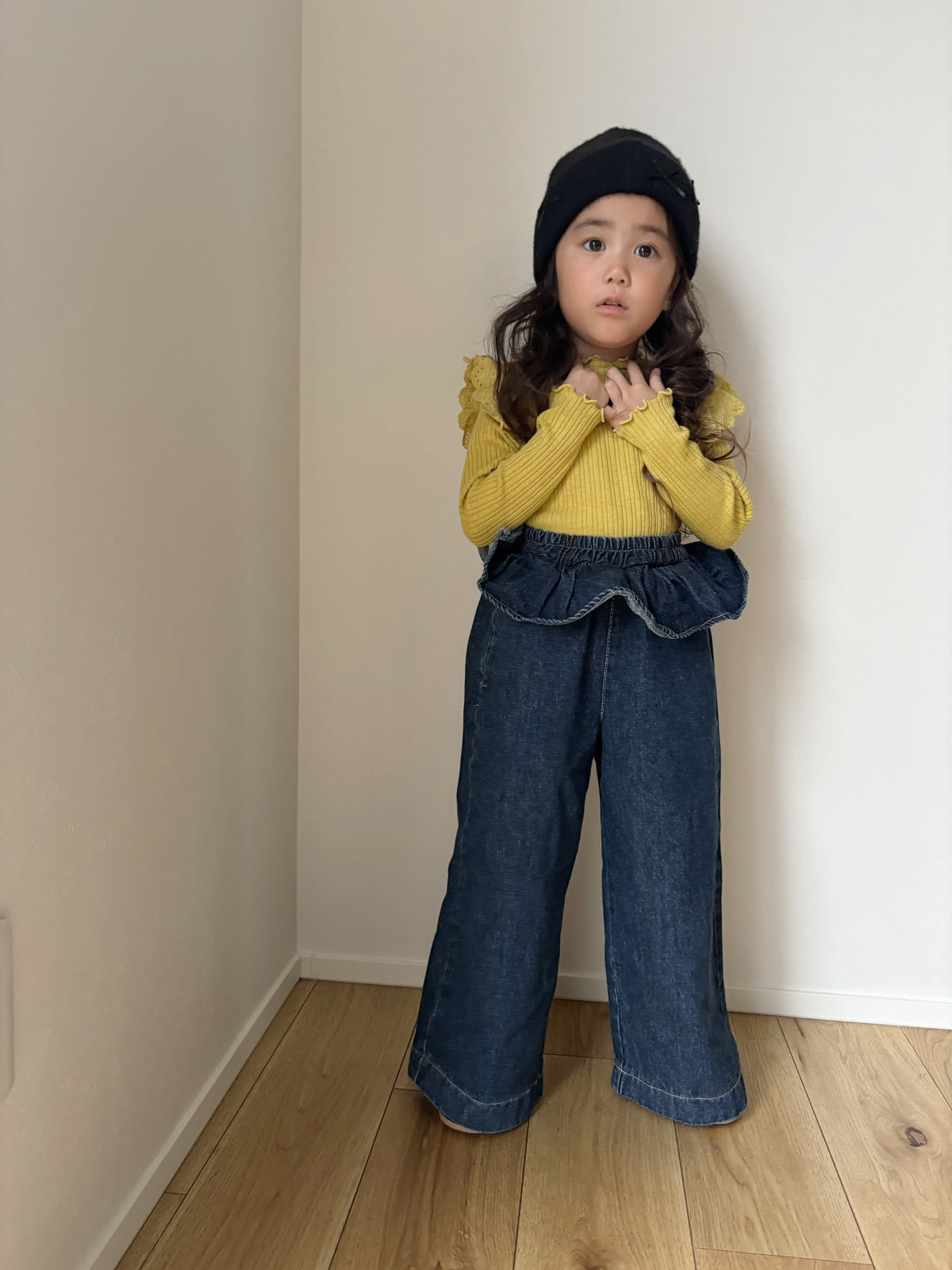 【即納】Frill Waist Denim