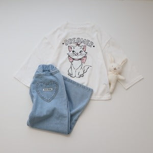 【即納】 Blue Love Wide Jeans