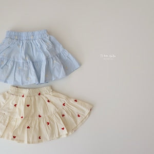 【即納】 heart embroidery skirt