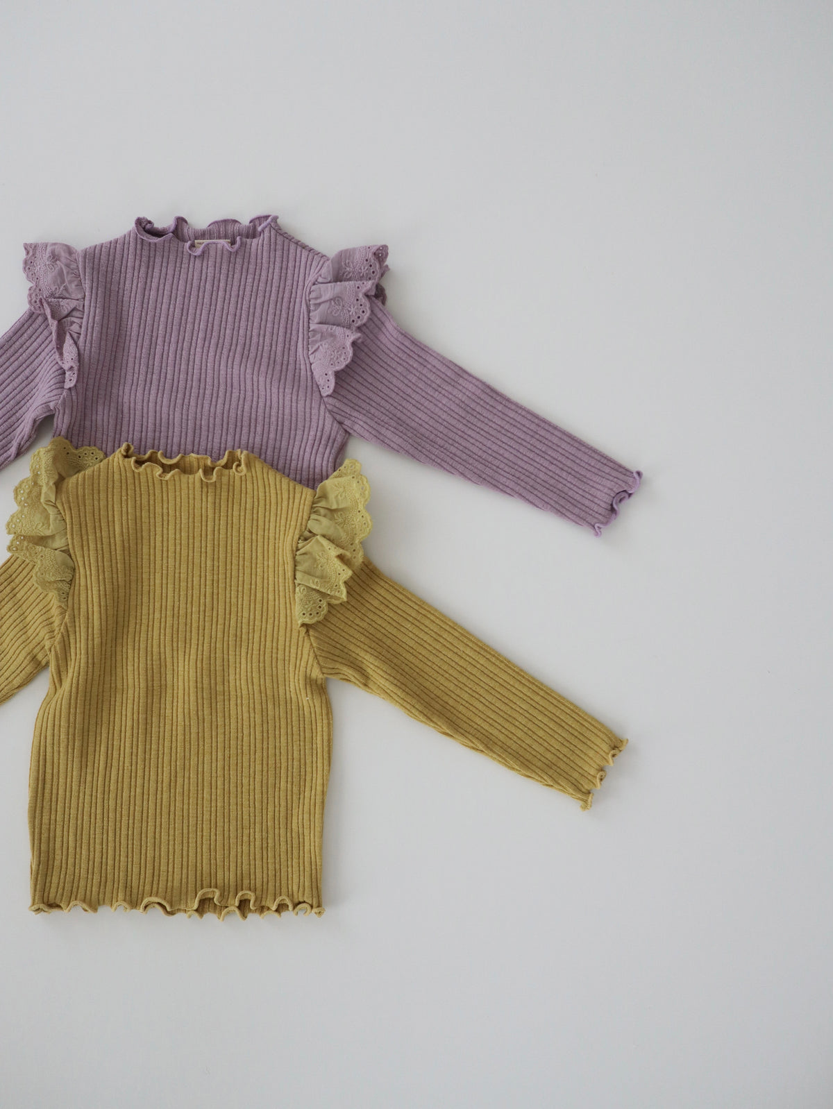 【即納】Petal Frill Rib Tops