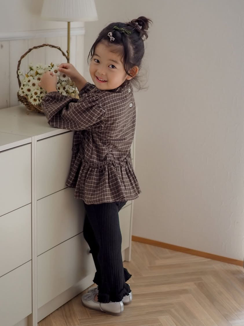 【即納】Brownie Check Blouse